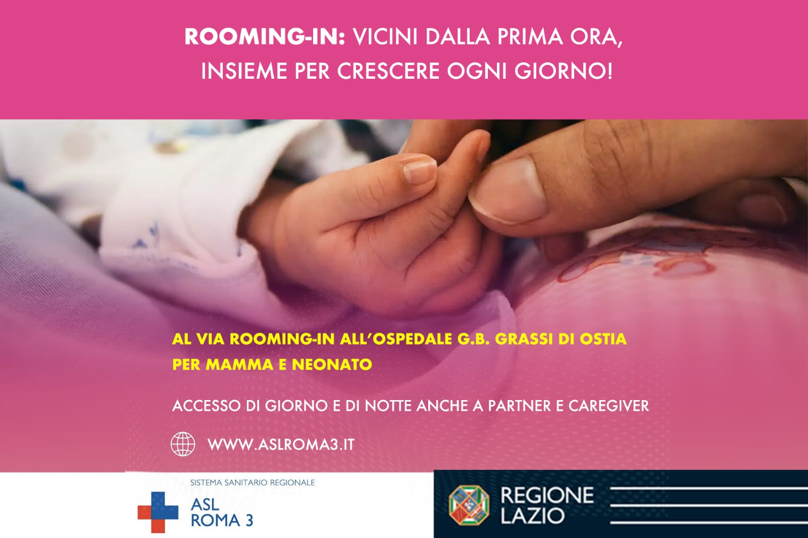 ASL ROMA 3: AL GRASSI IL ROOMING-IN PER LE MAMME E IL NEONATO