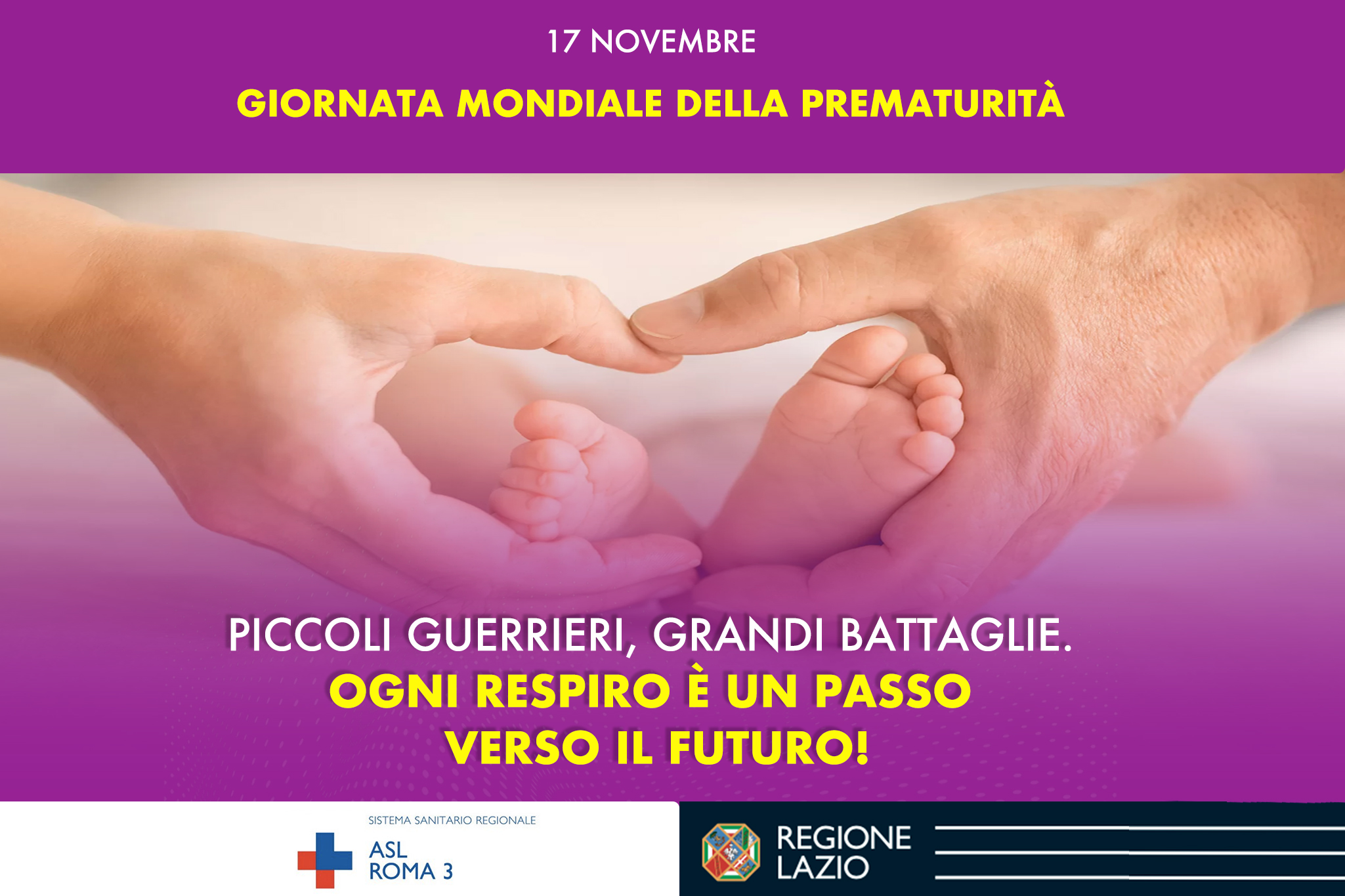 ASL Roma 3 aderisce alla Giornata Mondiale della Prematurità