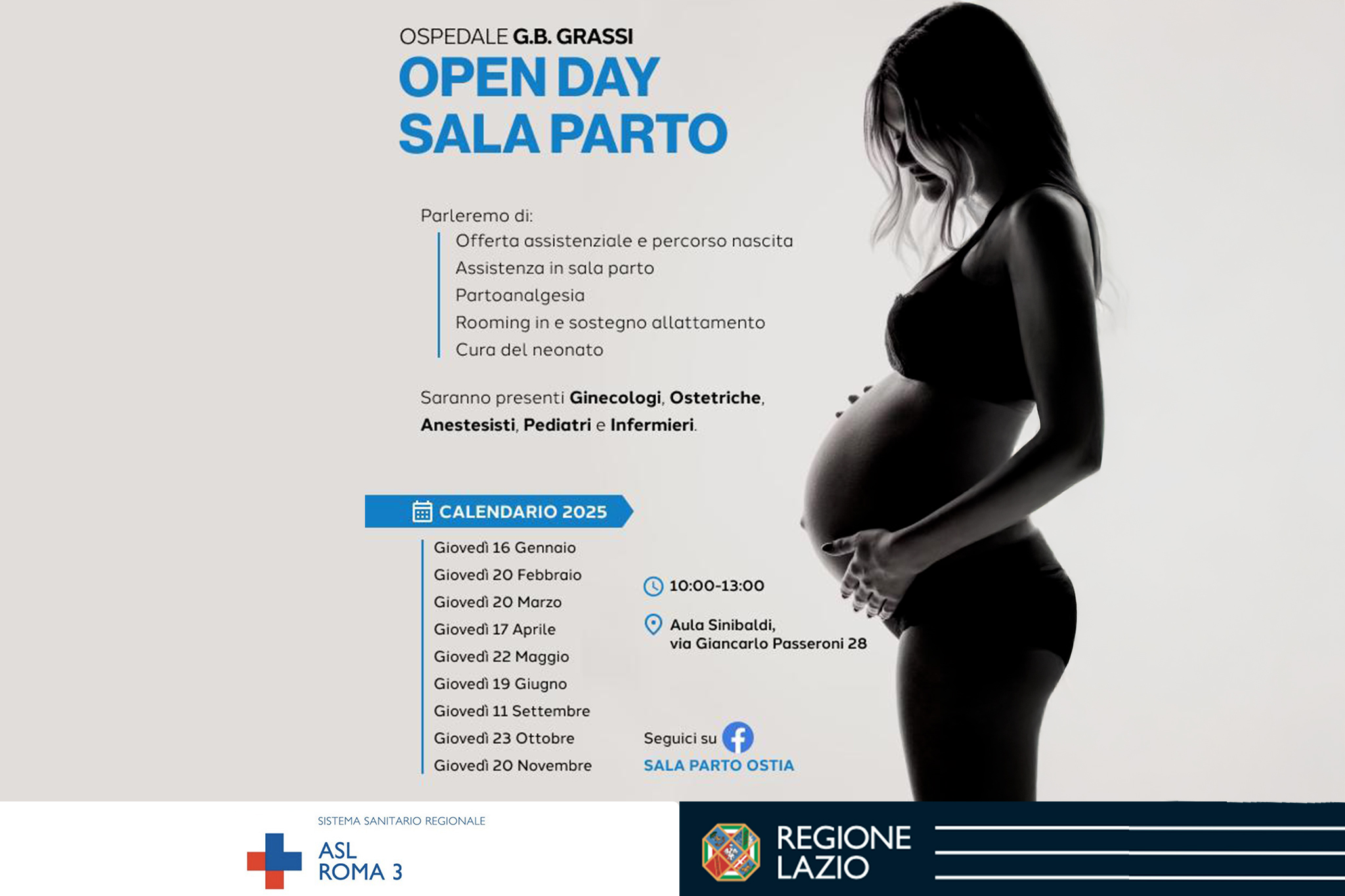 ASL ROMA 3, A GENNAIO TORNANO GLI OPEN DAY SALA PARTO AL GRASSI