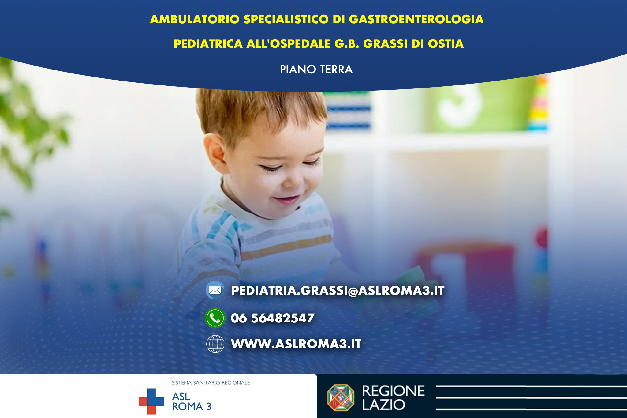 DAL 15/01 APRE AMBULATORIO SPECIALISTICO DI GASTROENTEROLOGIA PEDIATRICA AL GRASSI